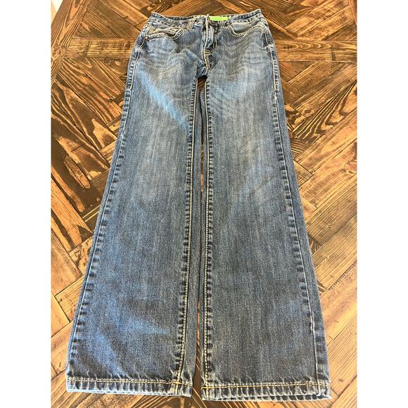 Rock & Roll Pistol Straight Jeans Men 28x34 Western Cowboy Aztec Y2K Grunge - Picture 1 of 12